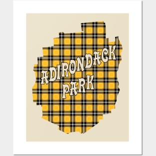 Yellow Plaid Adirondack Park w/ Text Posters and Art